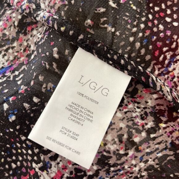 Cabi Paris Calligraphy Brush Sheer Print Long Sleeve Button Up Top 3249 Large - Picture 3 of 3